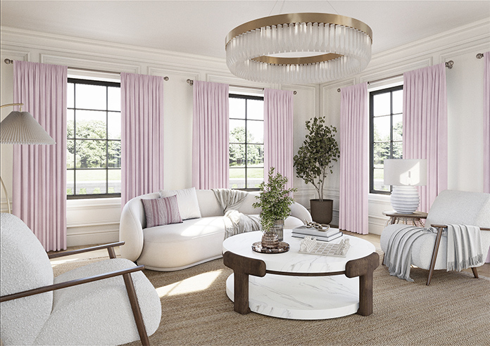 Faux Suede, Pastel Pink - Made to Measure Curtains - Image 7